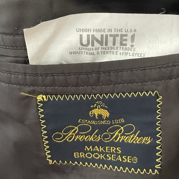 Brooks Brothers 1818 Makers Brooksease Blazer 44L Gray Wool Coat USA Union - Picture 5 of 12